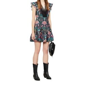 Sandro Iveane Floral Print Mini Dress